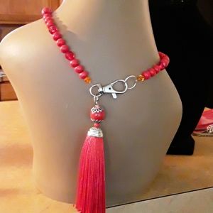 ⚘Beautiful Orange Red Tassel Necklace Set